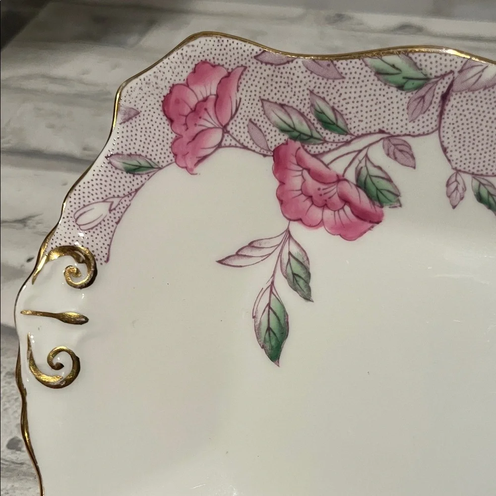 Melton New Chelsea Fine Bone China Platter pink gold floral